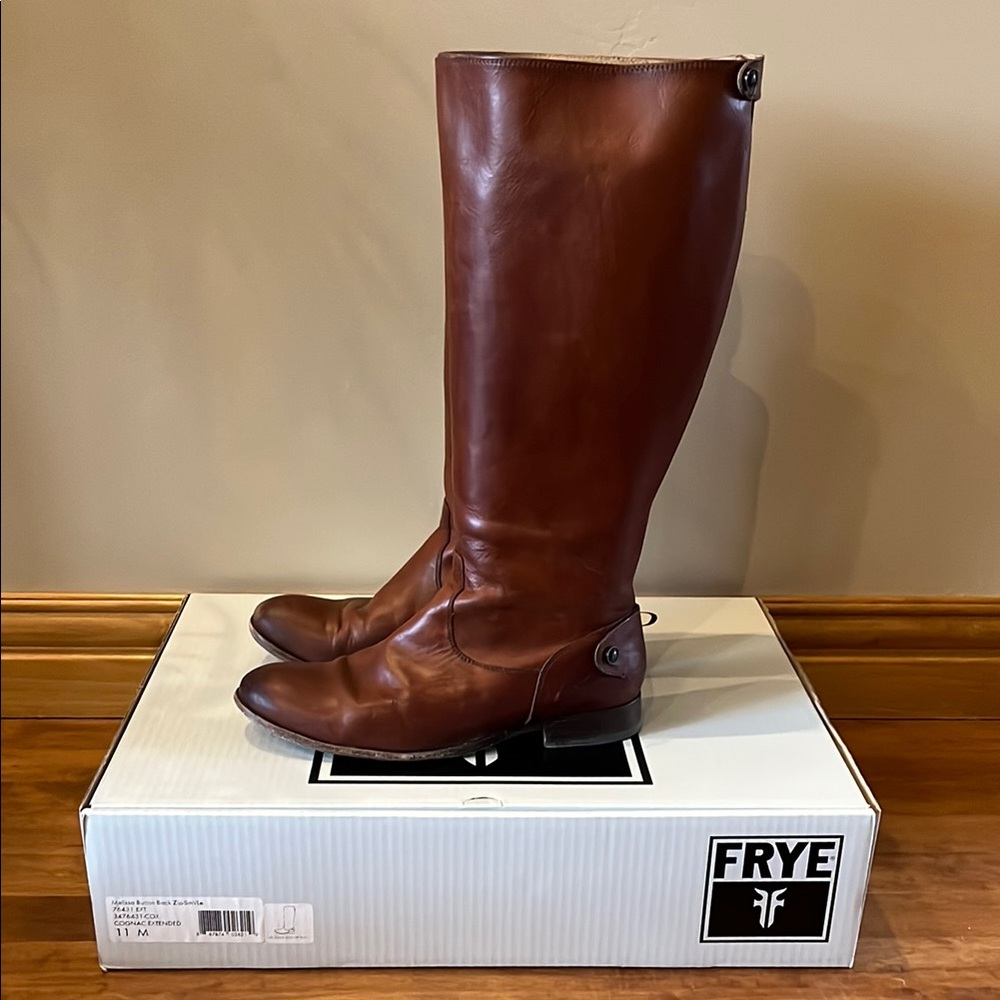 Frye Melissa Button Back Zip Leather Boots